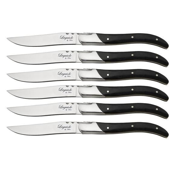 Biffkniv 6 deler svart tre