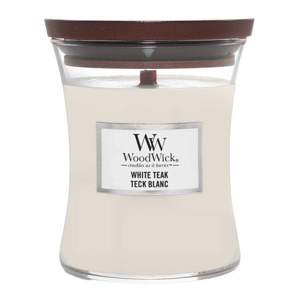 Hourglass duftlys medium white teak