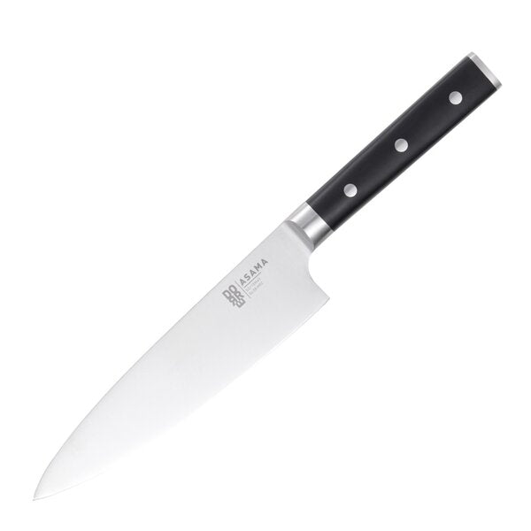 Asama kokkekniv 20 cm svart/sølv