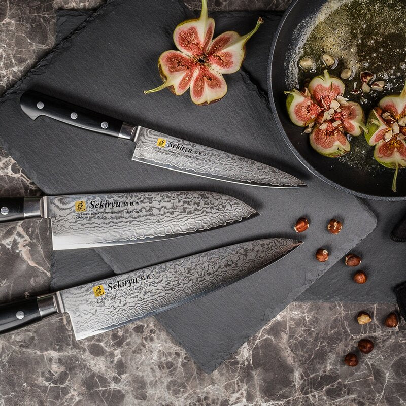 Damask kokkekniv 21 cm svart