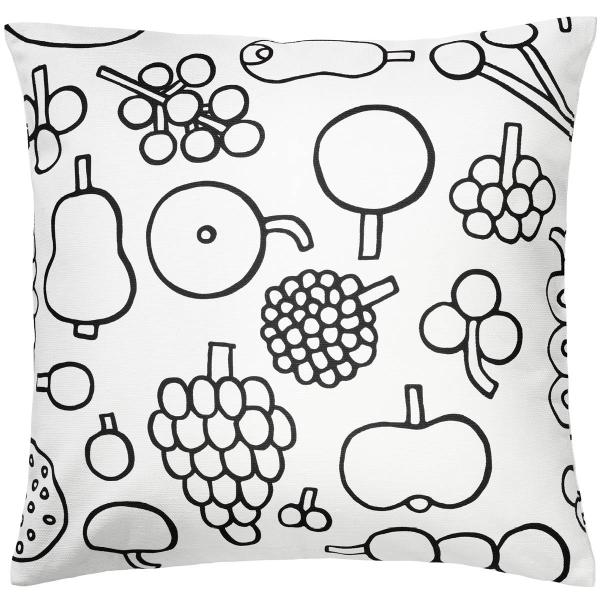 Oiva Toikka Collection putetrekk 47x47 cm frutta svart/hvit