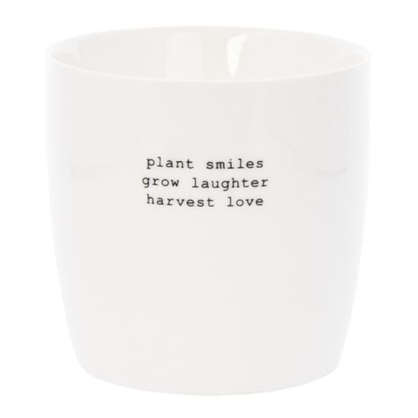 Krus plant smiles 30 cl hvit