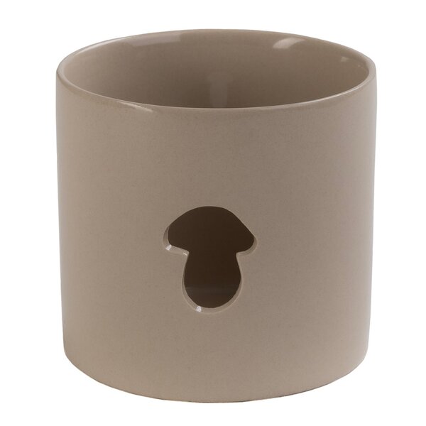 Telysholder sopp medium 8x8 cm beige