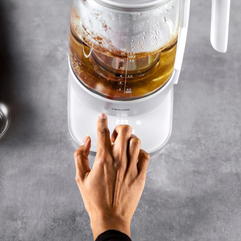 Enfinigy vannkoker glass m/tesil 1,7L sølv
