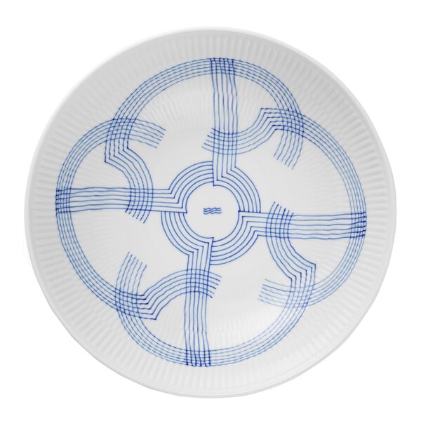 Motif lav skål, 21,5 cm blå/hvit
