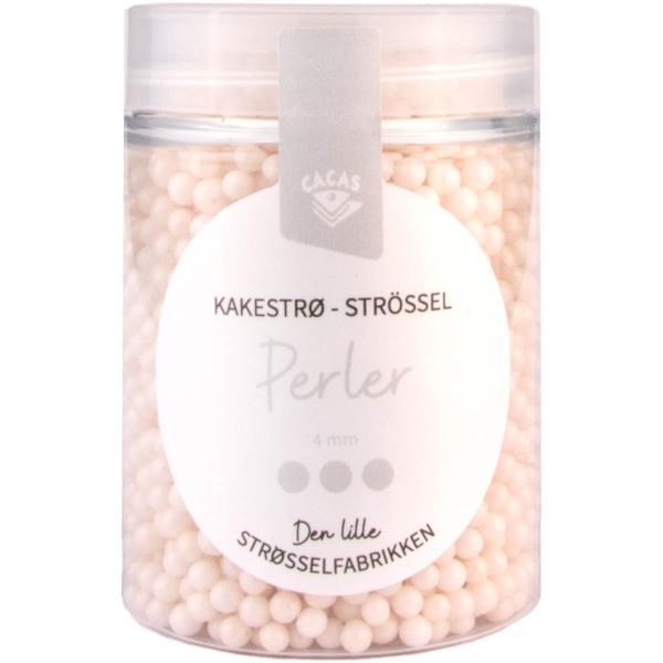 Kakestrøssel perler 4 mm 90g hvit perlemor
