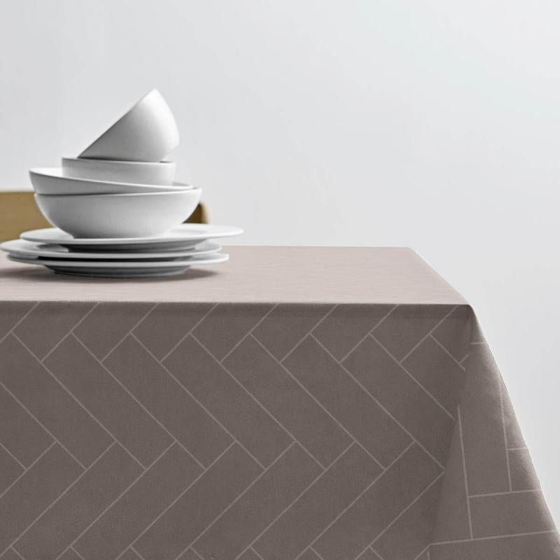Tiles damask duk 140x320 cm taupe