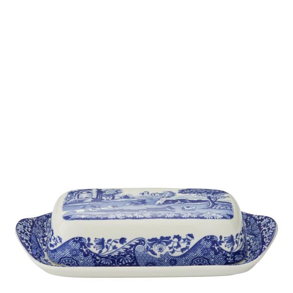 Blue Italian smørboks blå/hvit