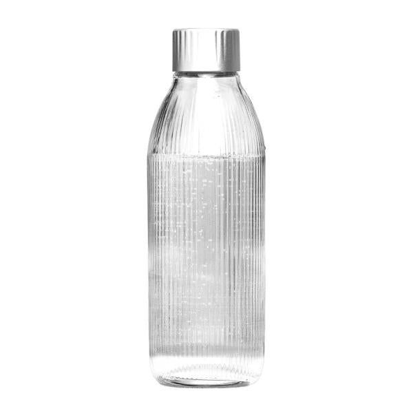 Glassy glassflaske 1L sølv
