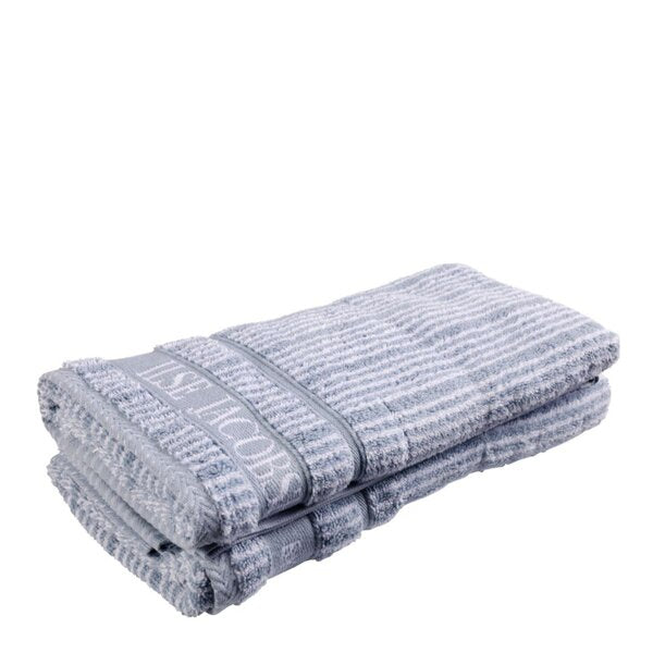 Bath Collection håndkle 50x100 cm 2 stk powder blue stripes