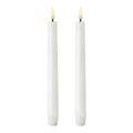 LED kronelys 20,5x2,3 cm 2 stk hvit