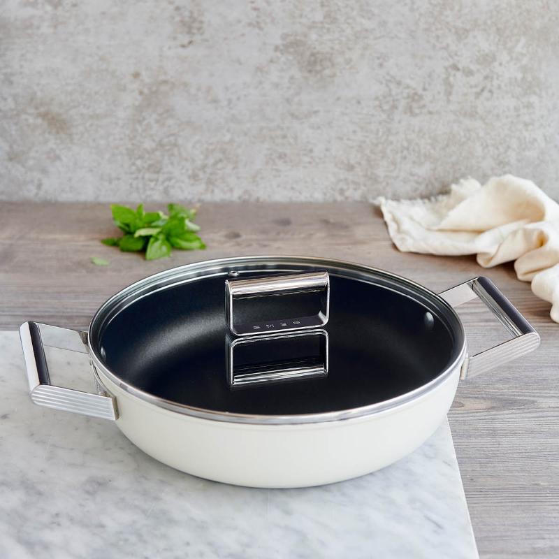 Traktørpanne m/lokk 28 cm 3,7L creme