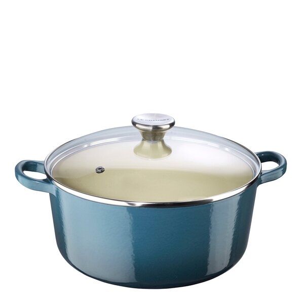 Rund gryte m/glaslokk 4,2L deep teal