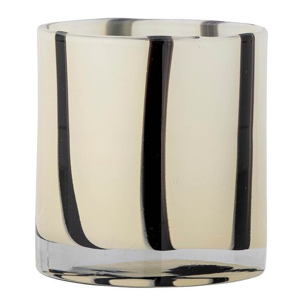 Liberty telysholder 10 cm hvit/svart