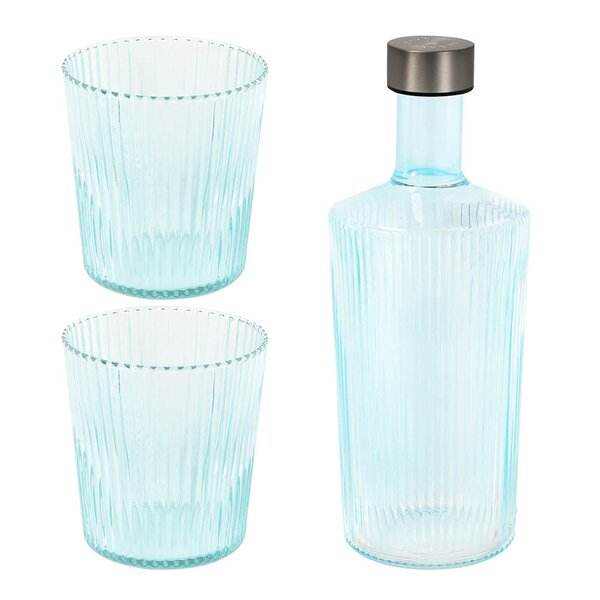 Ribbed Elegance gaveeske Lucky 3 deler turkis