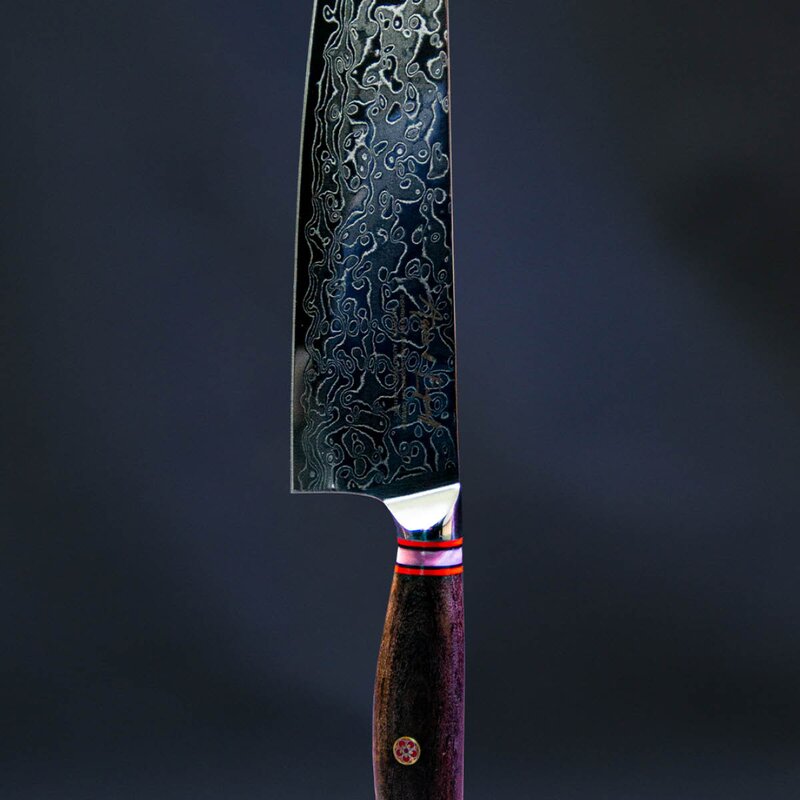 Skarp kokkekkniv 24 cm stål/tre