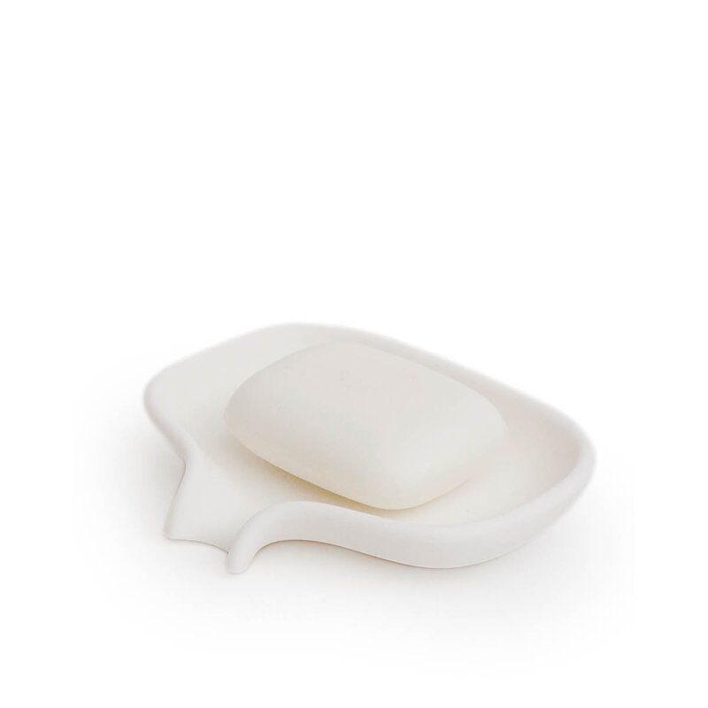 Flow såpeskål m/avrenning 13,5x10,5 cm silikon hvit