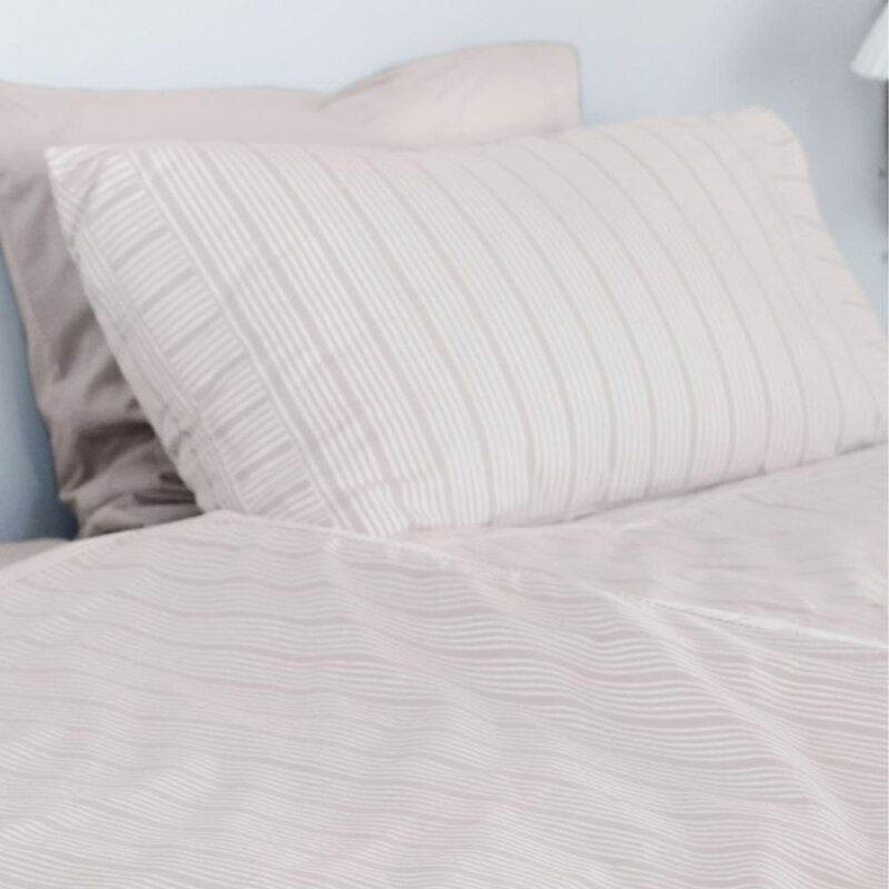 Bedding Collection dynetrekk 140x220+63x60 cm sand beige stripes
