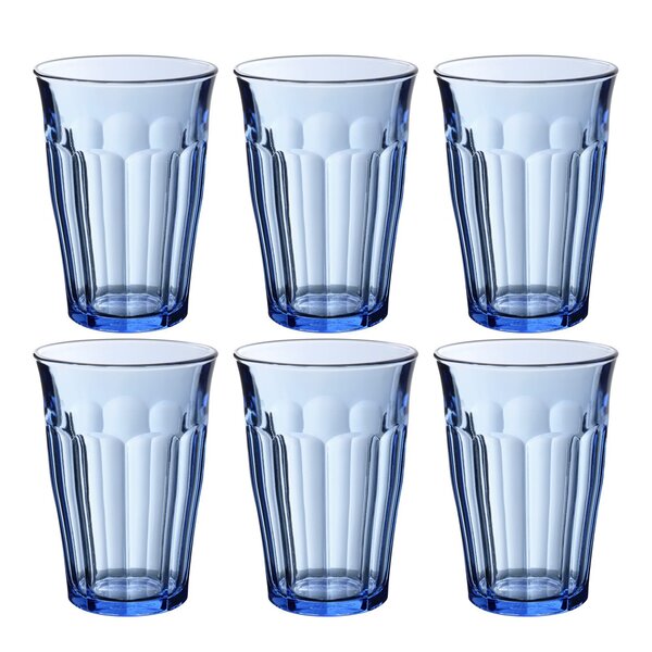 Picardie vannglass 36 cl 6 stk marin blå