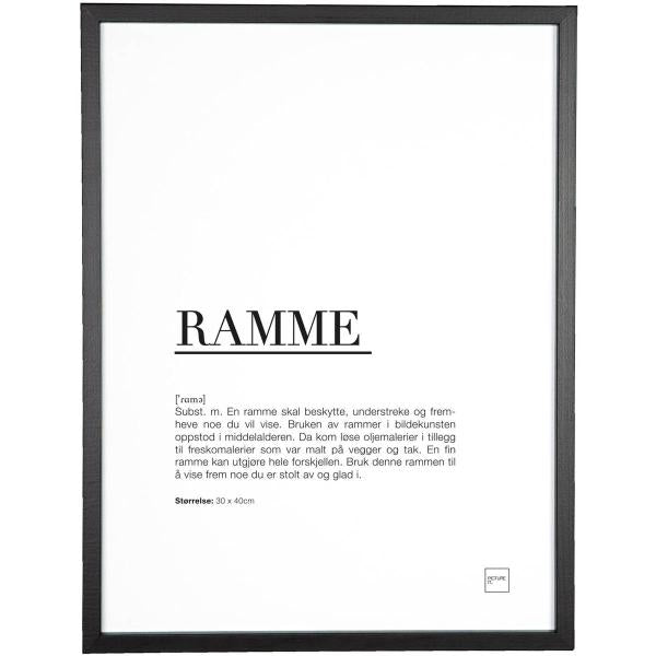 Ramme 30x40 cm svart