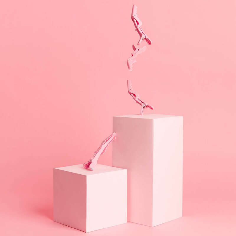 Grip hårklype 4 stk rosa