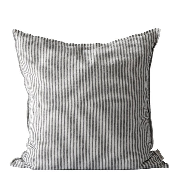 Putetrekk lin 50x50 cm grey/white