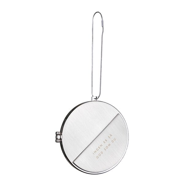 Julepynt medaljong m/fotoramme 7x7 cm god som du sølv