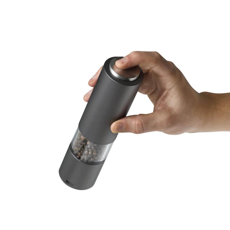 eMill.3 krydderkvern batteridrevet m/LEDlys mørk grå