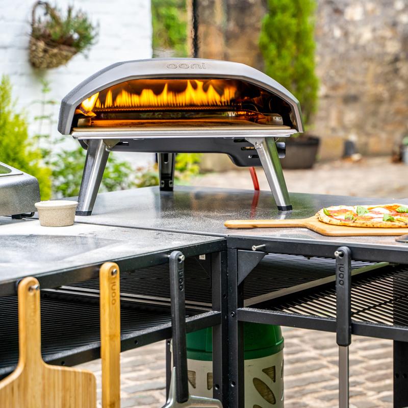 Modulbord til pizzaovn 80x80x90 cm svart