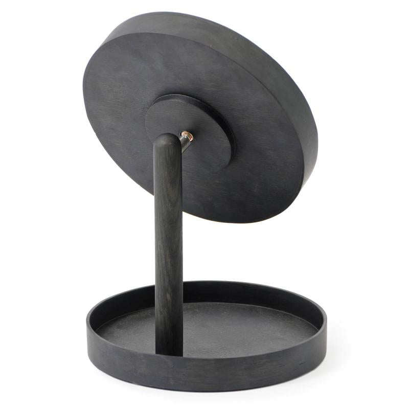 Look sminkespeil med fot 25 cm mørk eik