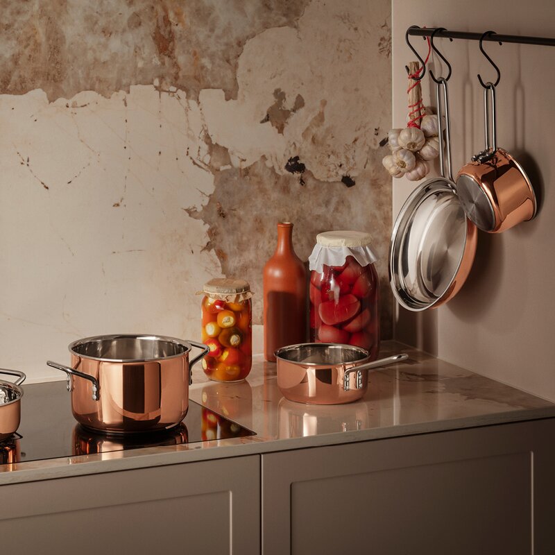 Copper kasserolle 1L 13 cm kobber