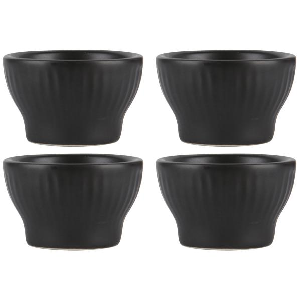Groovy stentøy eggeglass 4 stk gaveeske svart