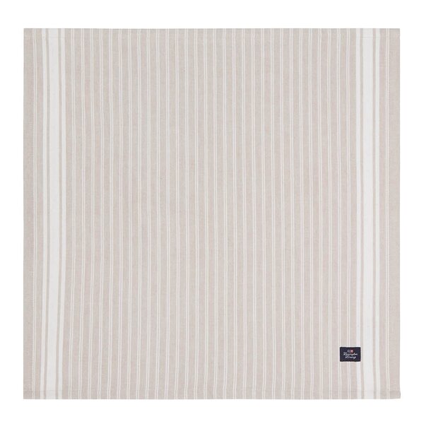 Icons stripete oxfordserviett 50x50 beige/hvit