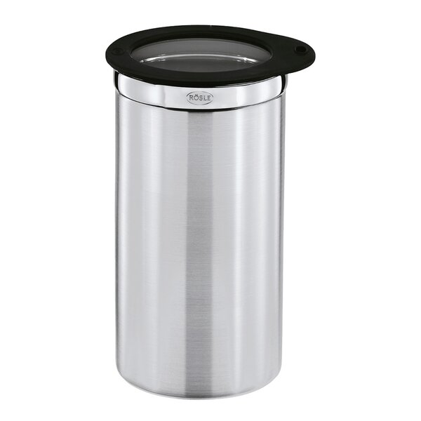 Oppbevaringsboks 1,5 L 10x20 cm stål/klar/svart