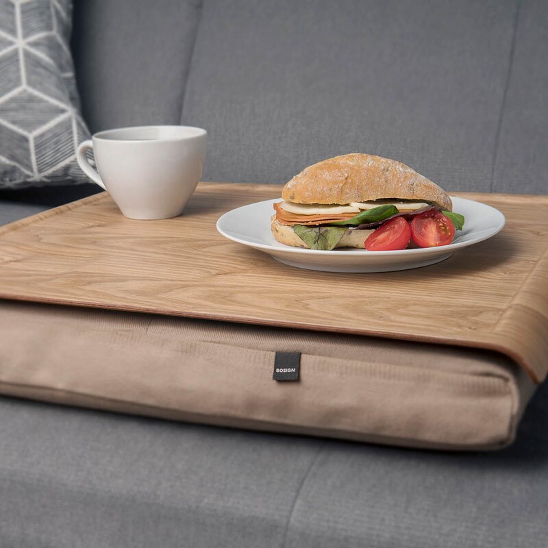 Laptray knebrett 46x38 cm piltre/sand