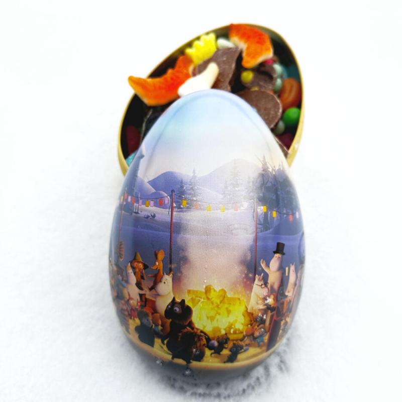 Påskeegg metall 15 cm vårbål gul