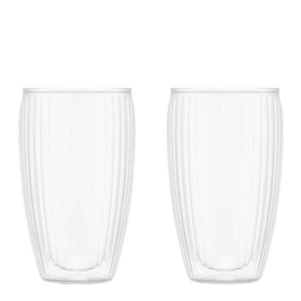 Pavina glass 45 cl 2 stk klar med riller