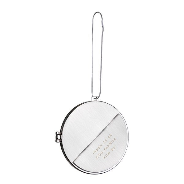 Julepynt medaljong m/fotoramme 7x7 cm farmor sølv