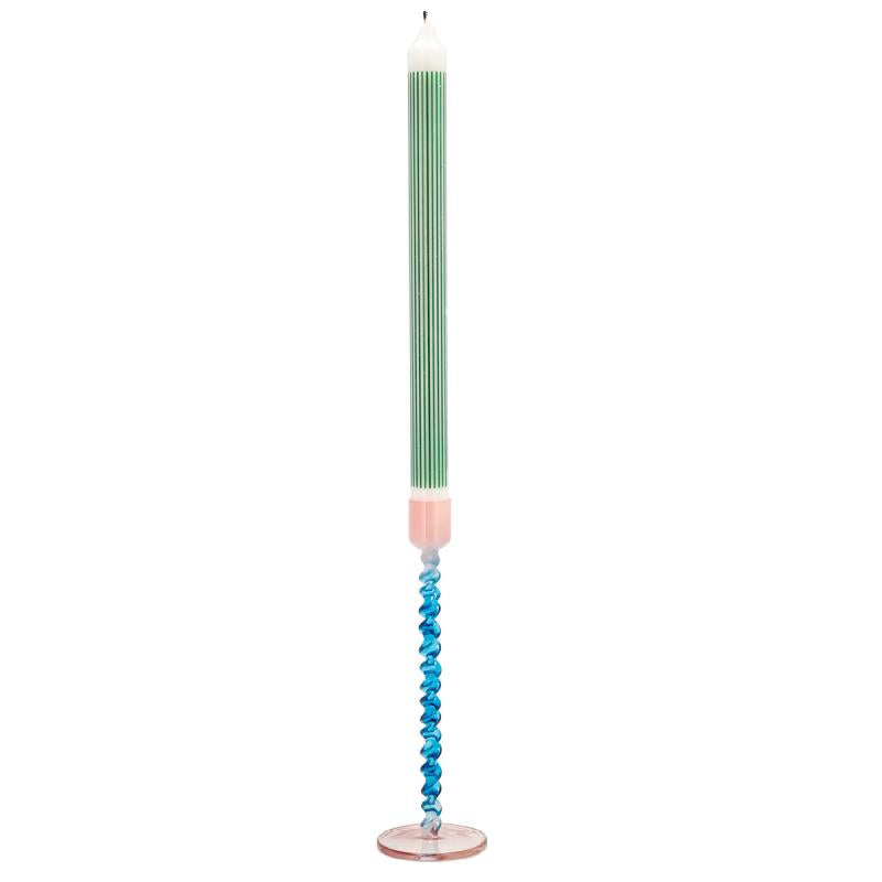 Styles lysestake glass 7,4x20,3 cm blå/rosa