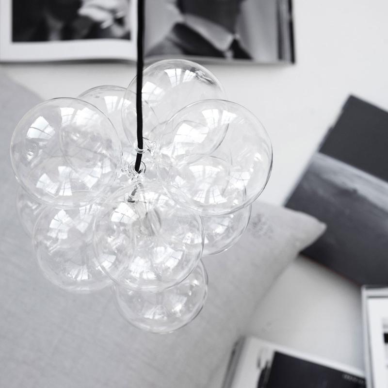 DIY taklampe 12 glasskuler klar