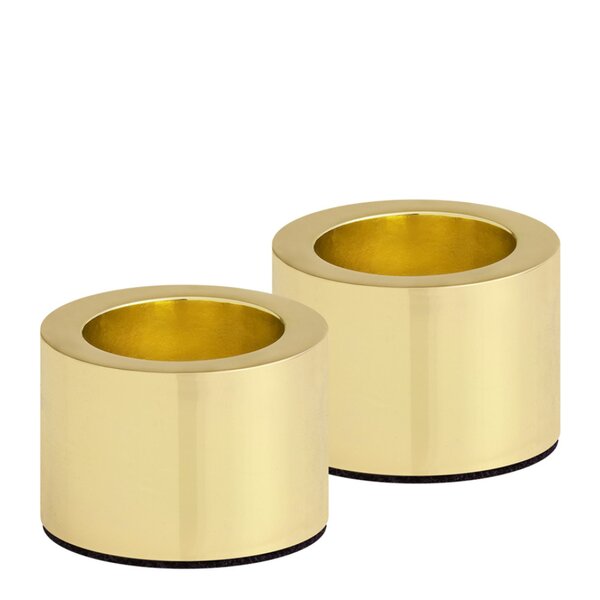 Taper Candle lysestake 3,2x2,3 cm 2 stk matt gull