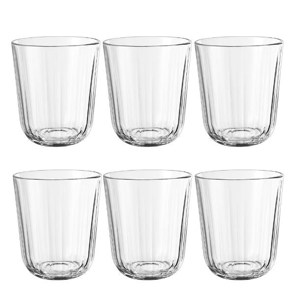 Facet drikkeglass 27 cl 6 stk