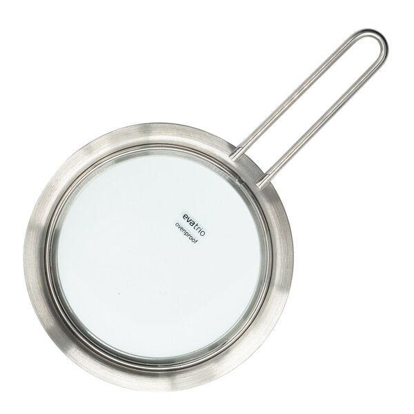 Glasslokk 13 cm børstet stål