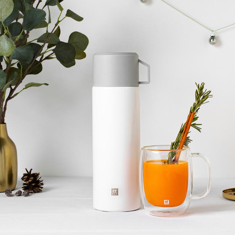 Thermo termos 1L sølv/hvit
