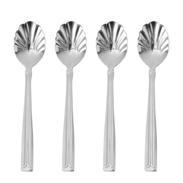 Flora dessertskje 14 cm 4 stk stål