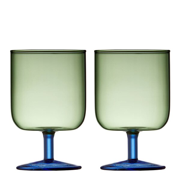 Torino vinglass 30 cl 2 stk grønn/blå