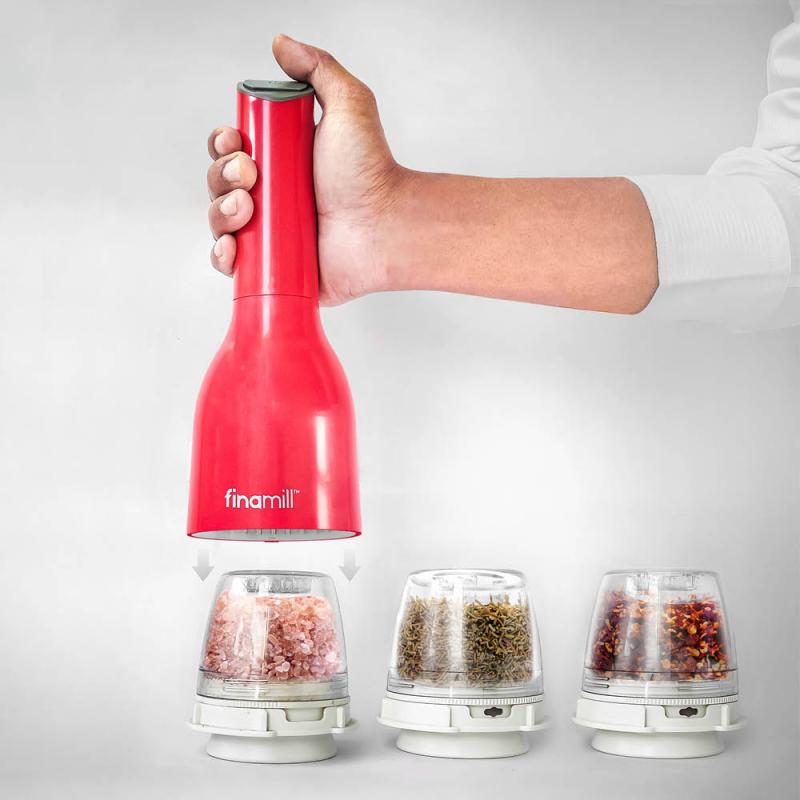 Batteridrevet krydderkvern m/2 finapod 23 cm sangria
