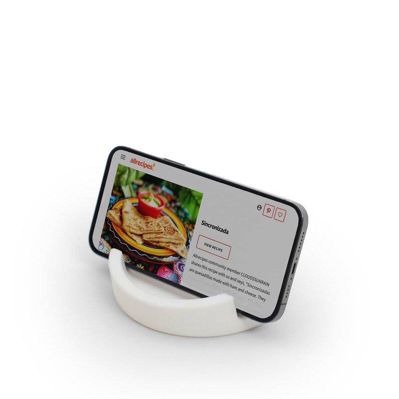 Kokebokstativ til nettbrett/mobil 11,4 cm hvit