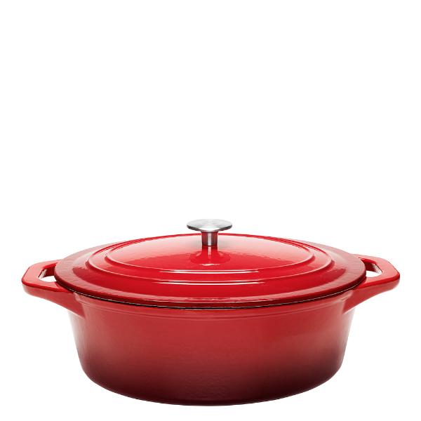 Stenfors støpejernsgryte oval 6,3L rød