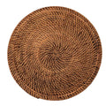 Rattan dekkebrikke D36 cm rund mørk brun
